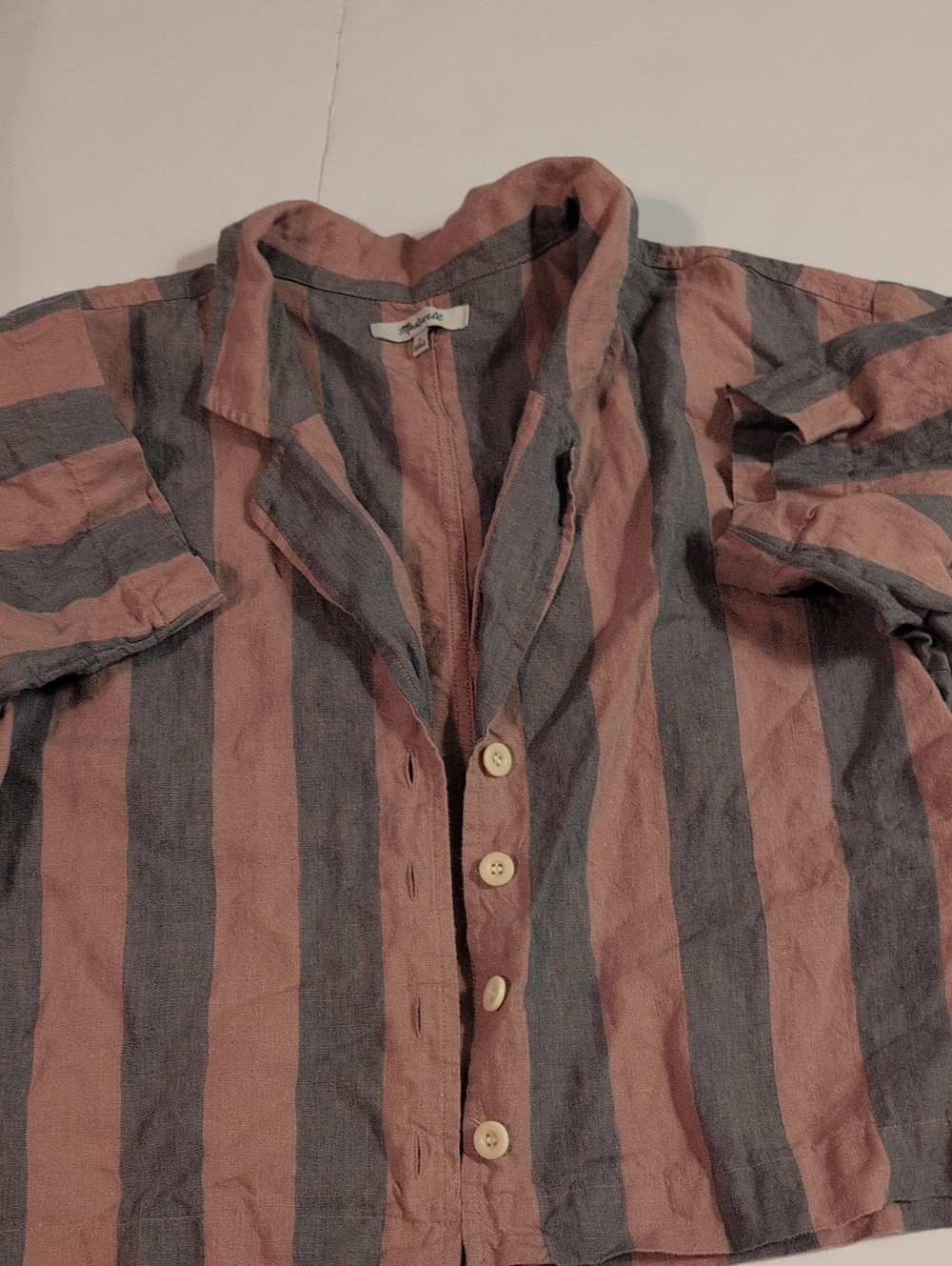 Madewell Women's Striped Button-Front Shirt Sz Large